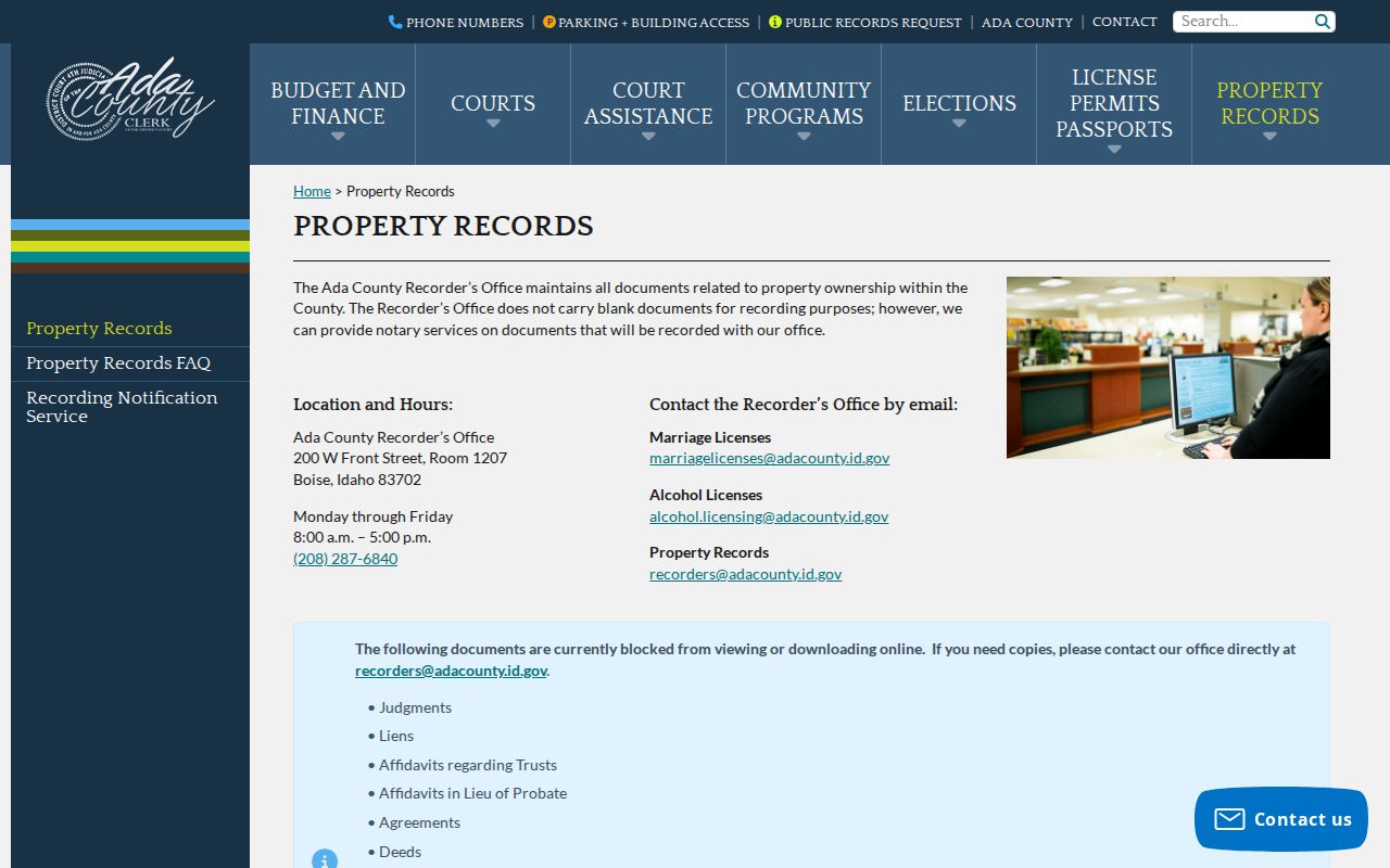 Eagle residents directory Ada County property records screen