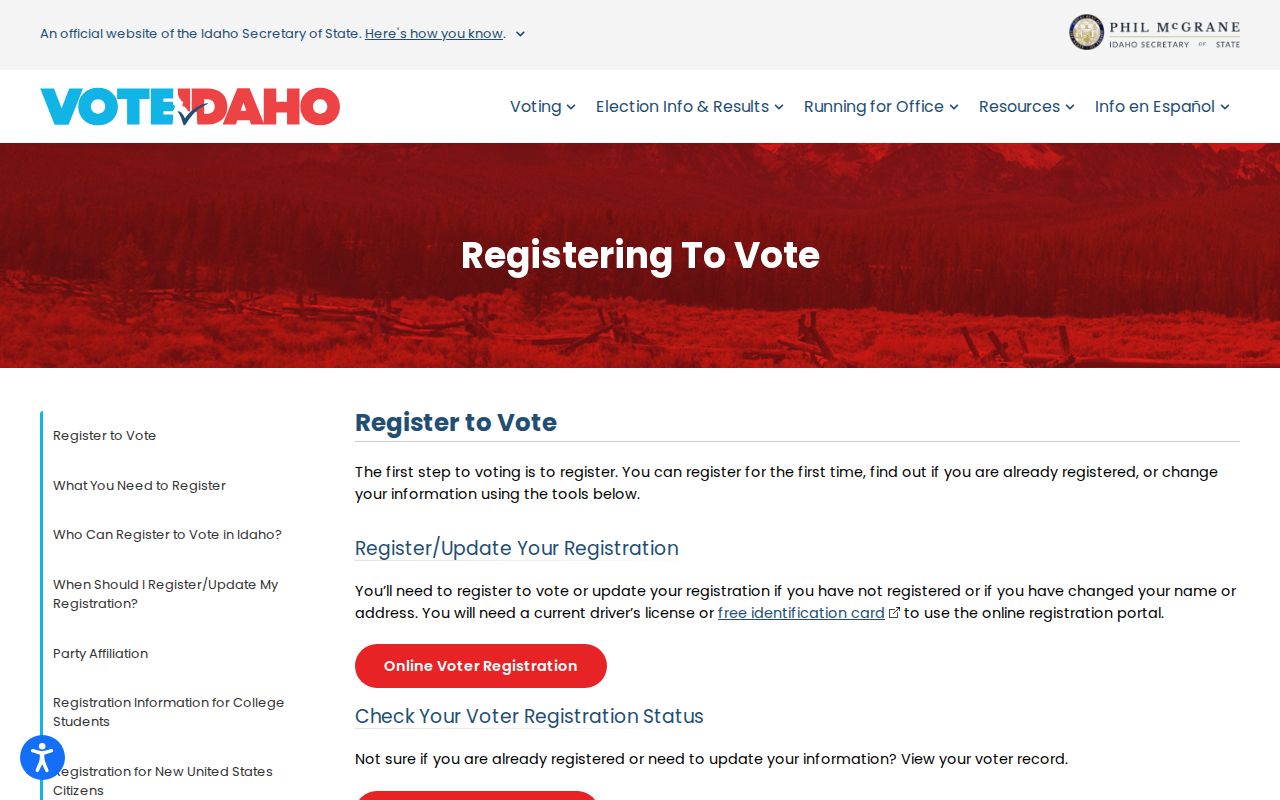 VoteIdaho guidance relevant to Eagle ZIP searches